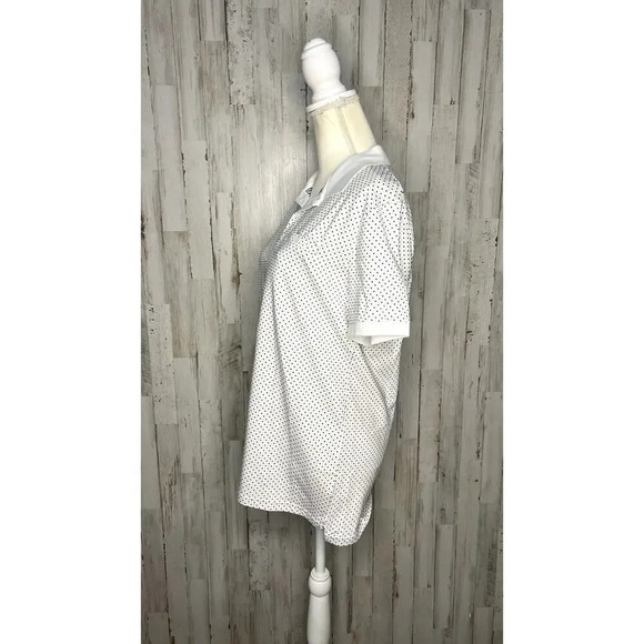 NWT Peter Werth Men's White Polka Dot Short Sleeve Polo Shirt Size Small - Picture 4 of 5